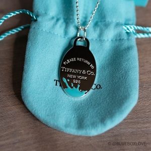 Authentic silver Tiffany Splash tag charm, large